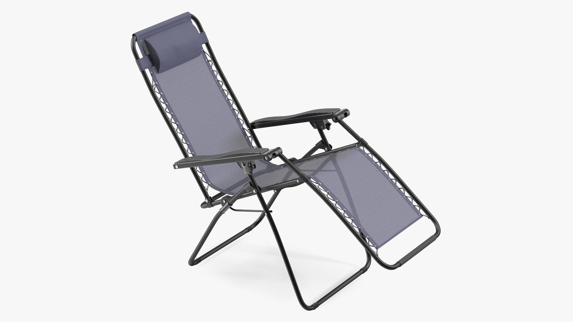 Outsunny Folding Lounge Chair Black 3D model preview