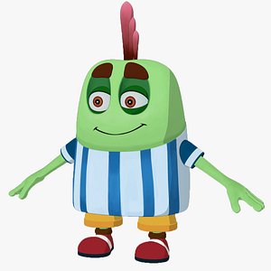 3d low-poly non rigged character