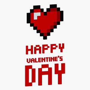 Happy Valentines Day Pixel 3D