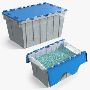 3D model Plastic Storage Container with Granular Material