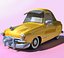 Dibujos animados retro coche
