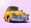 Dibujos animados retro coche