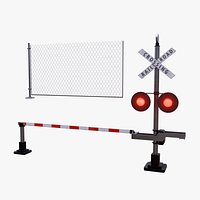 Rigged Railway Crossing  Train Crossing Barrier Fence