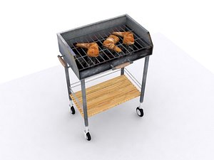 3d barbecue grill bbq model