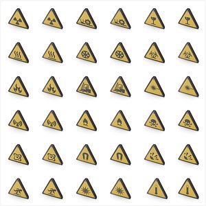 3D model Warning Sign PBR