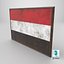 Old Picture Frame With yemen  Flag - Game Ready PBR Low-poly 3D Model