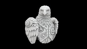 3D Steampunk Eagle Bust 3D Print Model