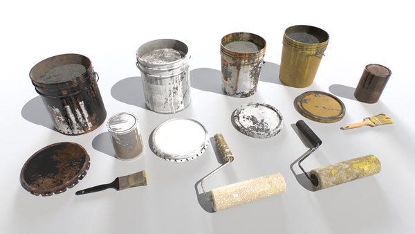 3D Old Paint Tools Junk