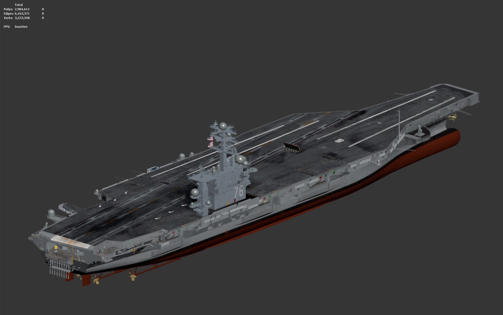 Nimitz Class Carrier 3D model https://p.turbosquid.com/ts-thumb/98/NrGRWs/0n/poly_count/jpg/1688542062/1920x1080/fit_q87/ed04c99dd36f491dade465de03959d6480302901/poly_count.jpg