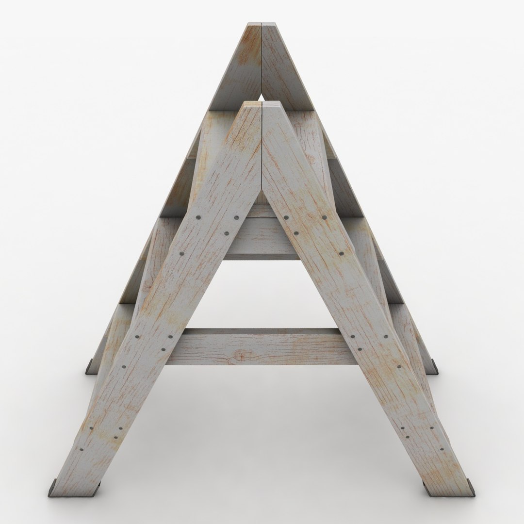 realistic antique ladder 02 3d 3ds