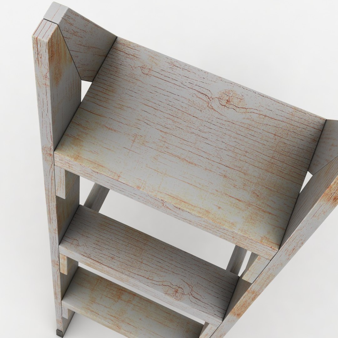 realistic antique ladder 02 3d 3ds