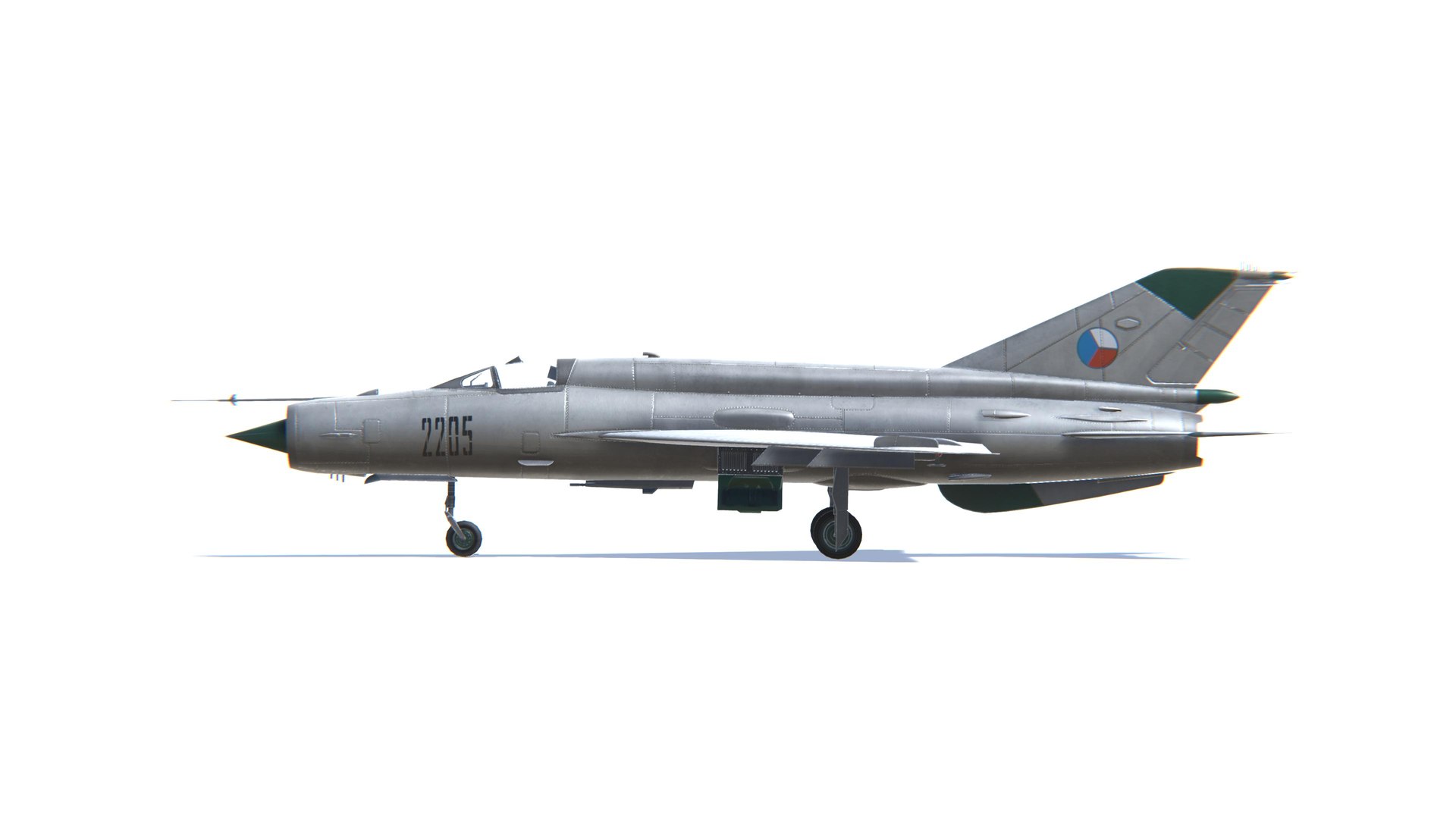 3D MIG-21 Fishbed Jet Fighter Aircraft Low-poly 3D Model Model ...