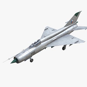 3D MIG-21 Fishbed Jet Fighter Aircraft Low-poly 3D model model