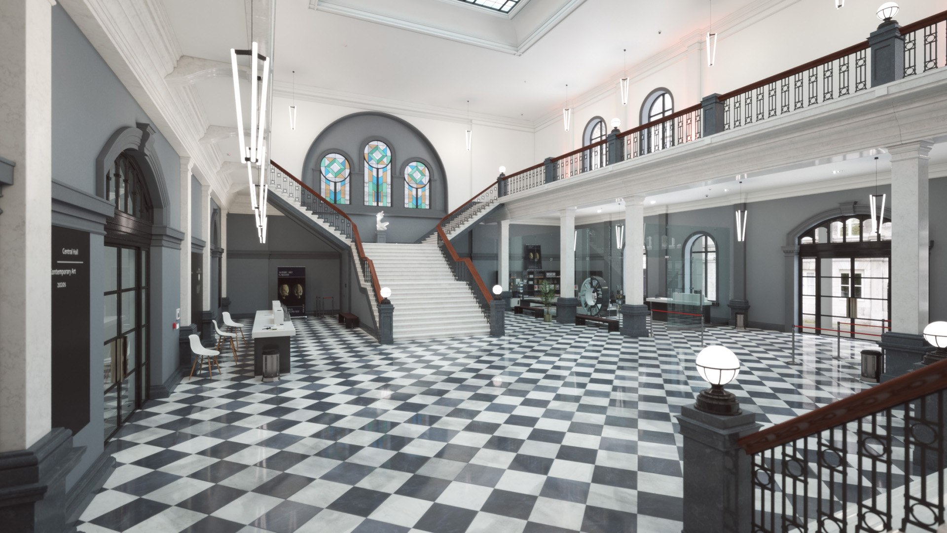 Art Gallery Lobby 3D Model - TurboSquid 1937718