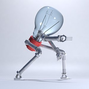 light bulb robot 3d model