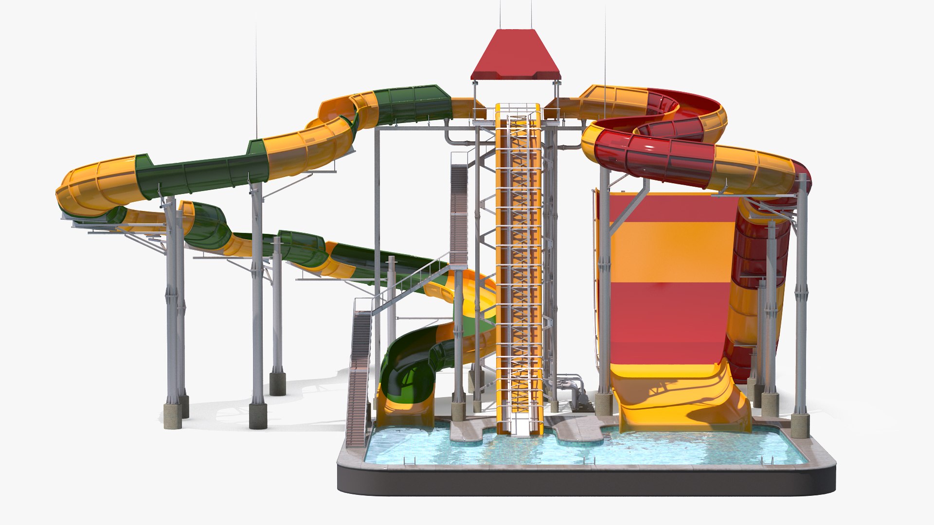 3D family raft ride waterslide - TurboSquid 1486693