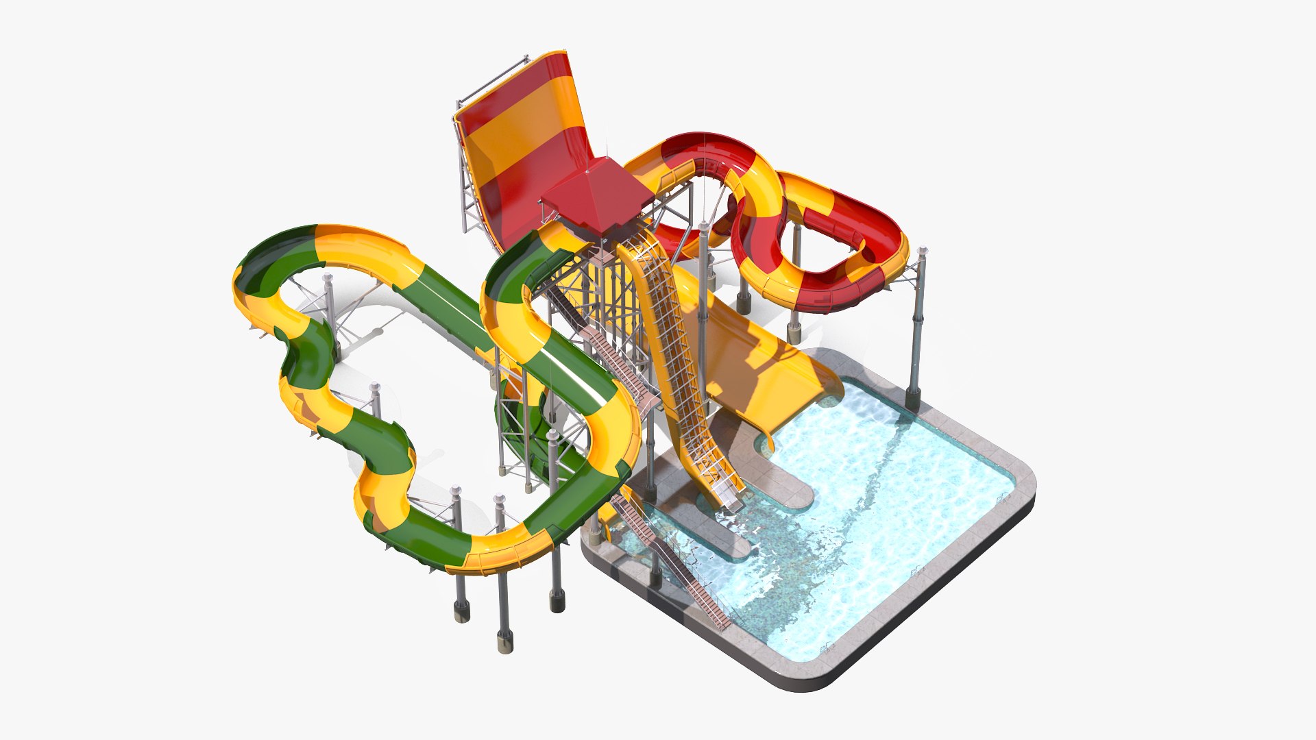3D family raft ride waterslide - TurboSquid 1486693