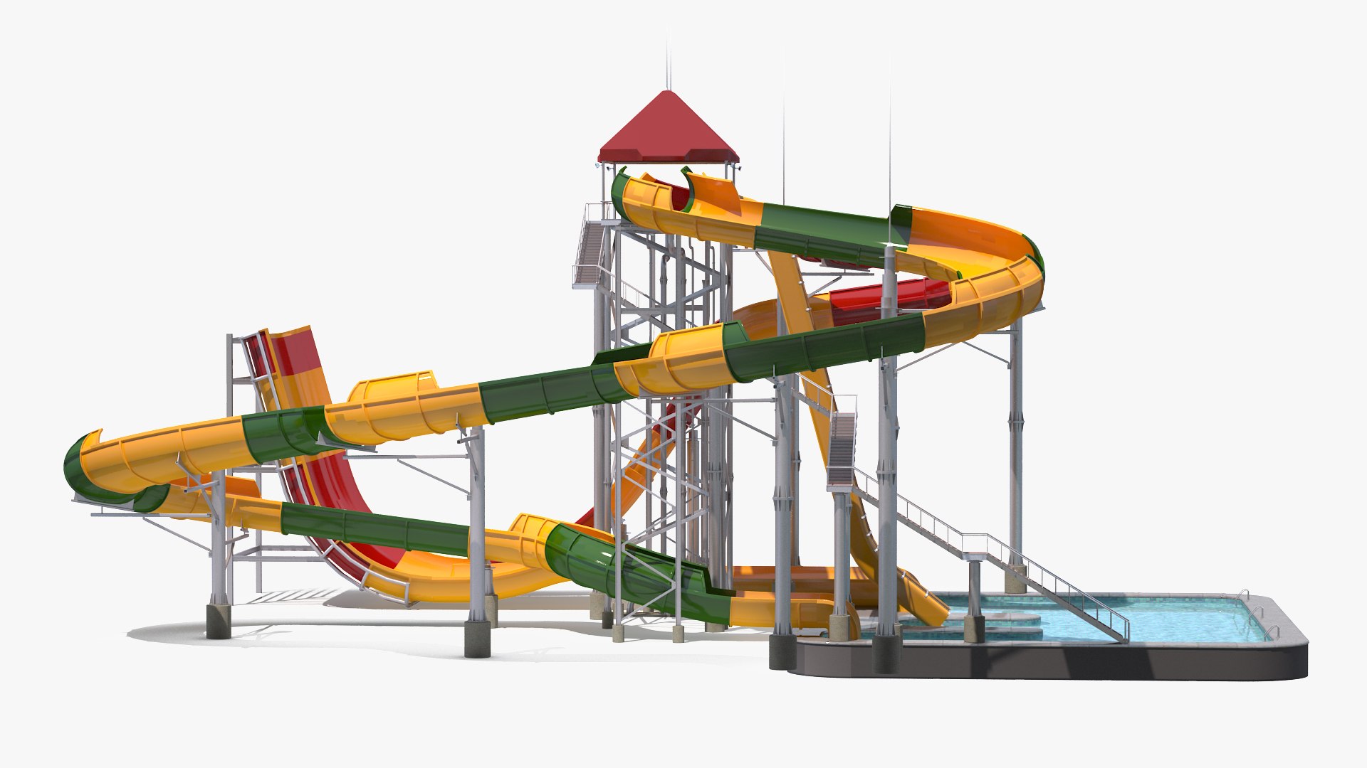 3D family raft ride waterslide - TurboSquid 1486693