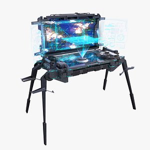 3d futuristic command center model