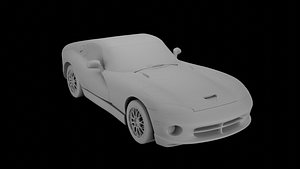 3D 1999 Dodge Viper Gts Acr High-Detail Sports Car 3D Model Clean Topology Game-Ready Uv-Unwrappe