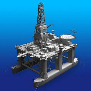 deepwater oil rig 3d model