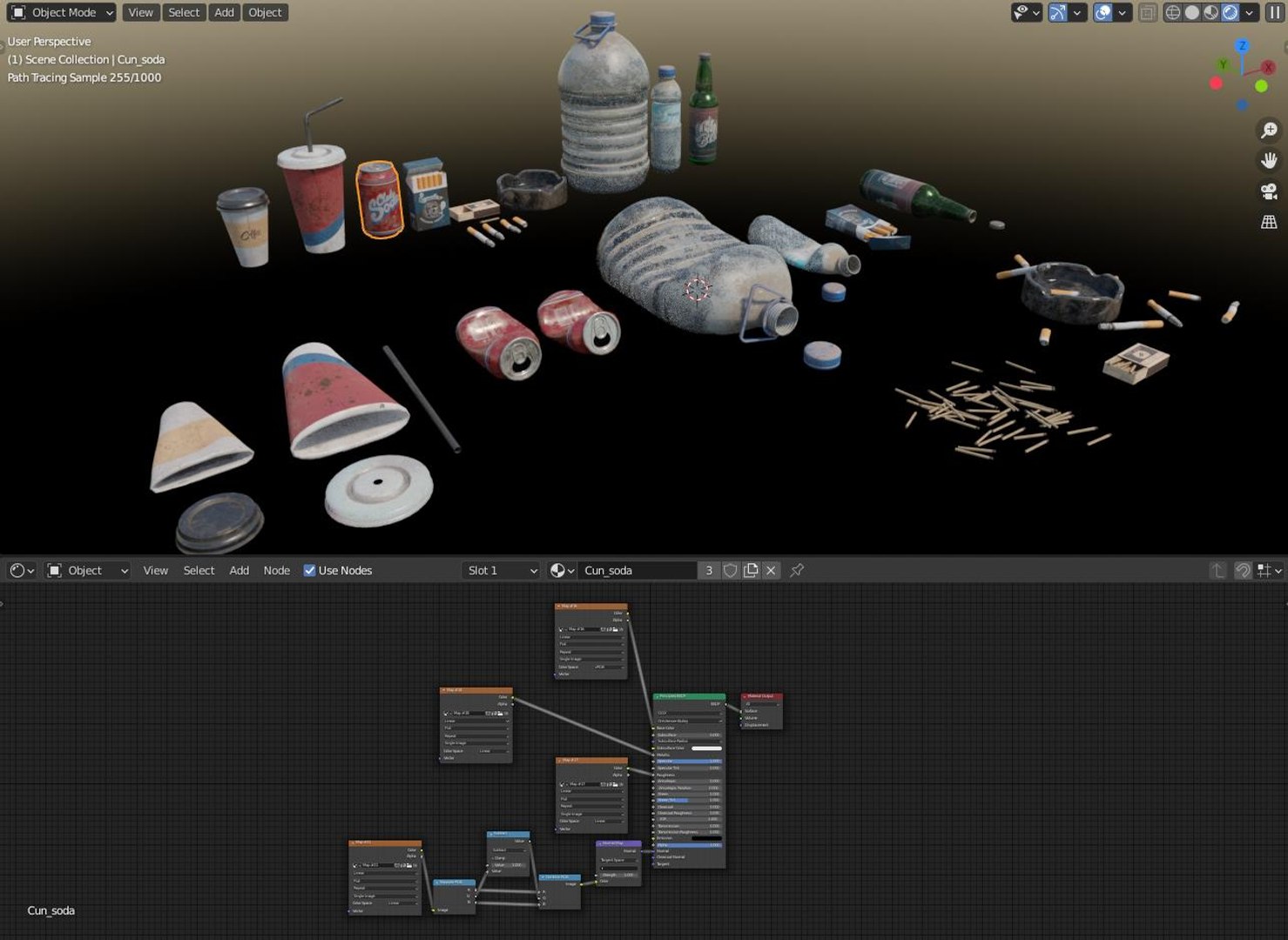 3D model trash set pbr ready - TurboSquid 1694039