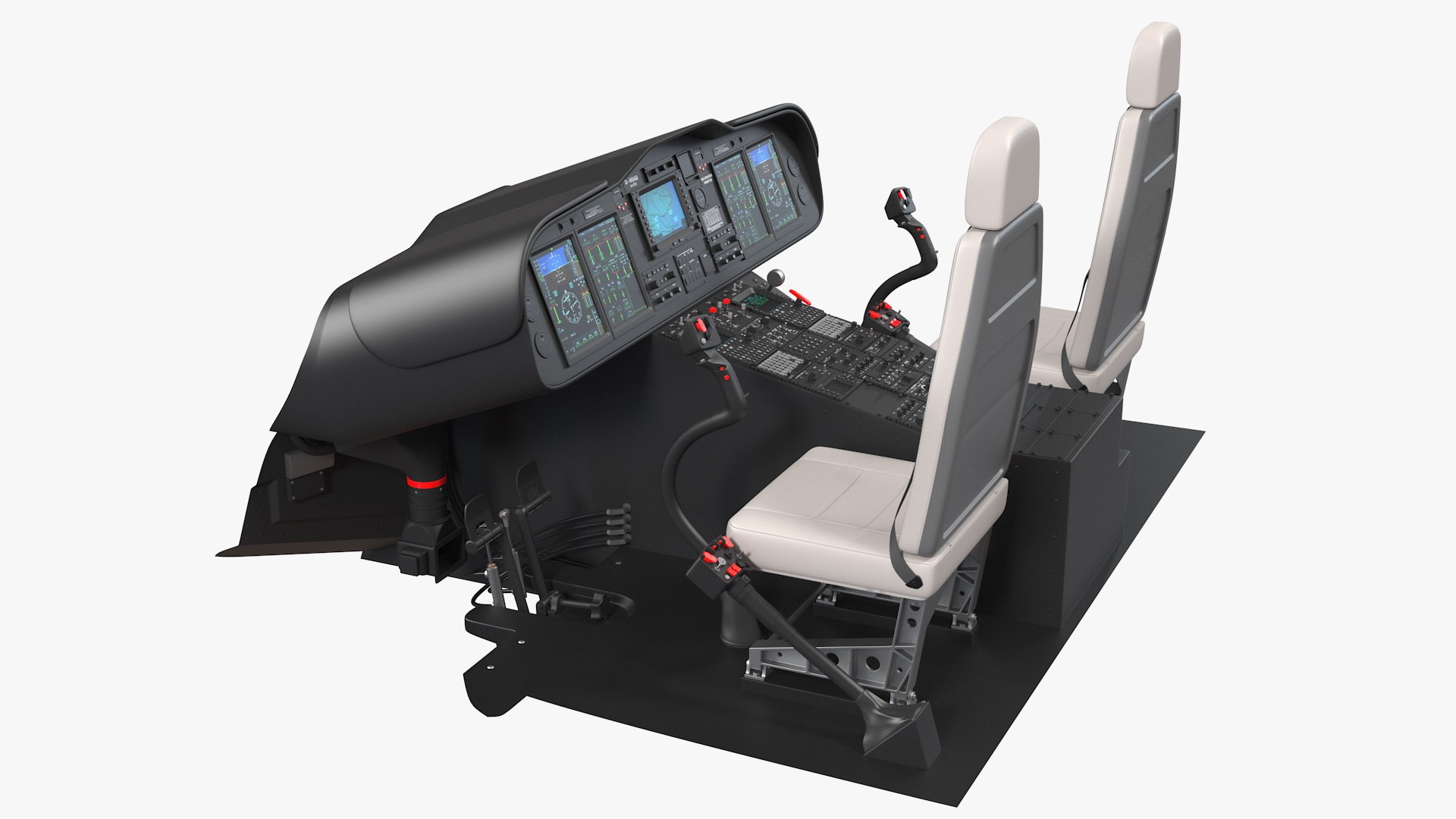 Helicopter Pilot Cabin 3D model preview