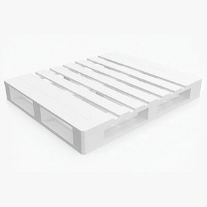 3D wooden pallet eur2 white