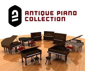 c4d antique piano