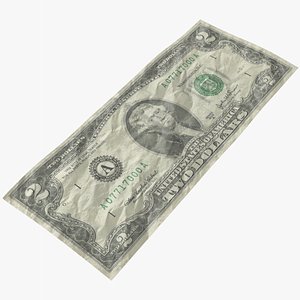 Two Dollar Bill Crumpled