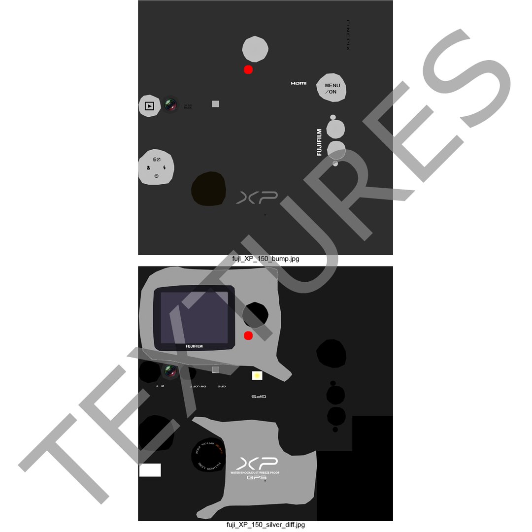 3d model fujifilm xp170 compact digital camera
