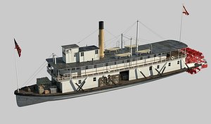 steamboat stern wheeler 3D model