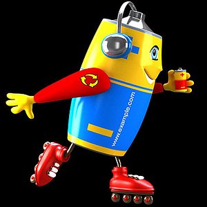 3d cartoon battery model