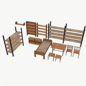 3D furniture low-poly