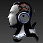 Cabeza de cyborg modelo 3d