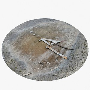 3D Gravel Wood Planks 01 - 3D photogrammetry model scan of wet gravel with planks of wood and a glove