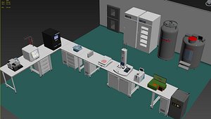 3d model of laboratory equipment pharmaceutical