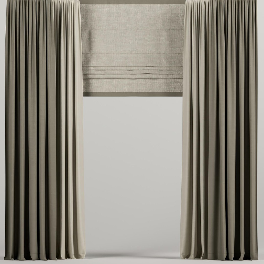 Modern fabric curtain model 3D - TurboSquid 2057778