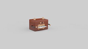 Wooden Carving Cartoon Tissue Box Theme Showpiece