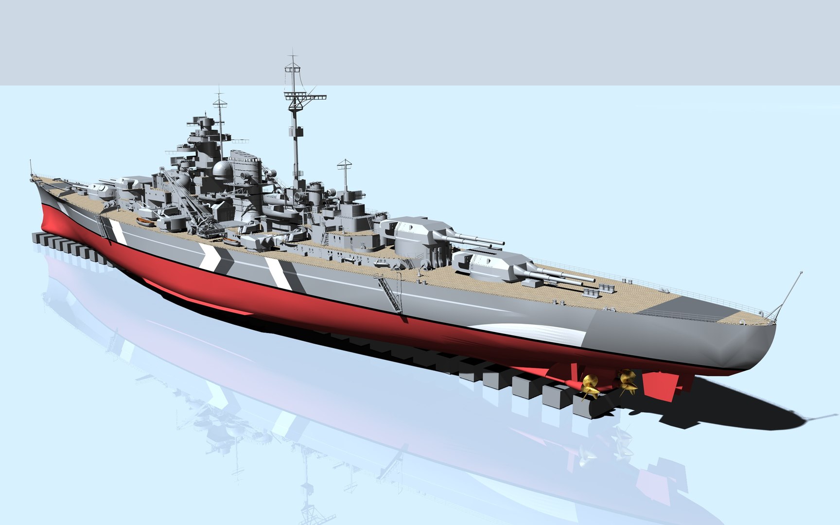 Battleship Bismarck 3d Model