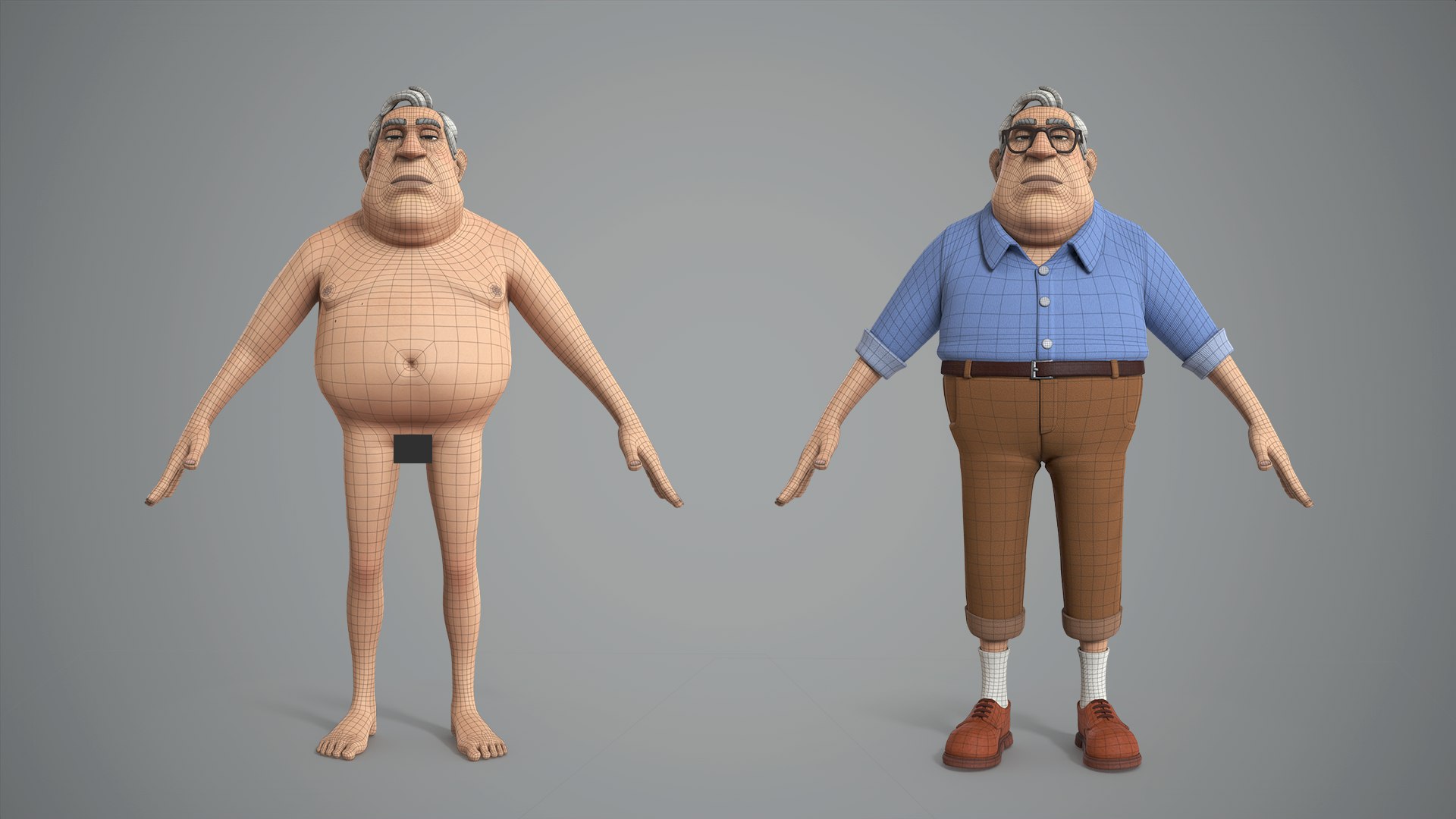 3D Cartoon Male Character Randolph Base Mesh Model - TurboSquid 2429655