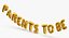 Foil Balloon Words Parents to be Gold