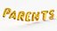 Foil Balloon Words Parents to be Gold