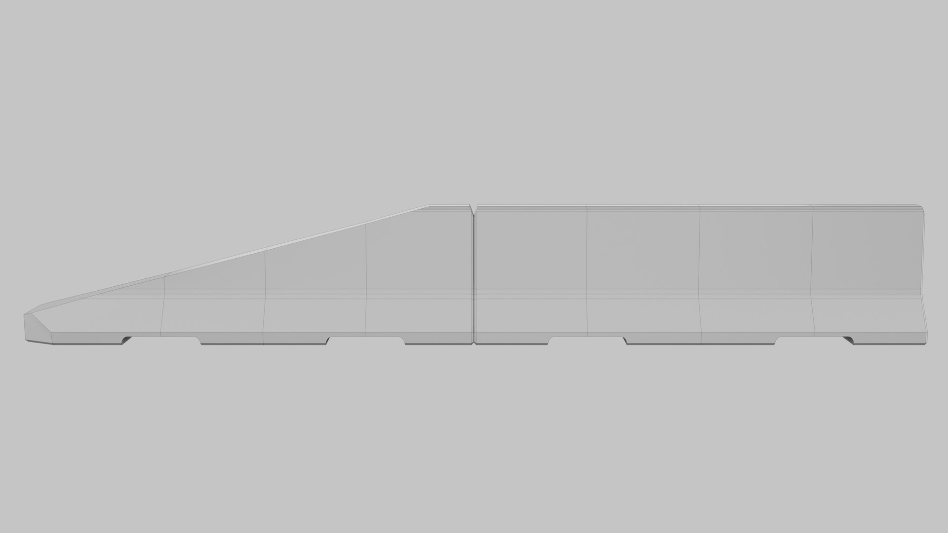 Concrete Barrier and Transition Barrier 3D https://p.turbosquid.com/ts-thumb/9A/IJg1iR/Xj/wireframesideright/jpg/1715903914/1920x1080/fit_q87/dc690606ef440dc78e4afaf5d866f83197c85c39/wireframesideright.jpg