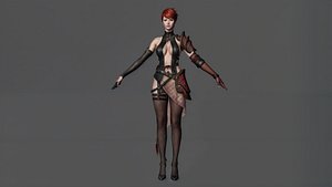 CG Woman warrior beauty female character Low-poly