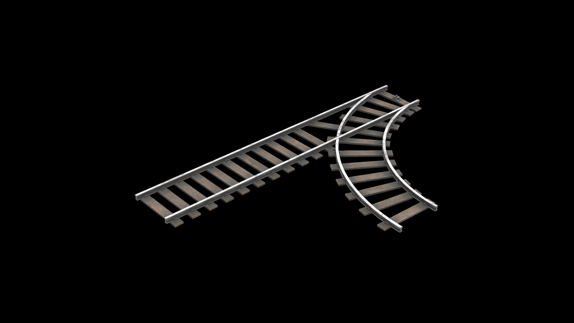 3D Mine Railroad Track 02 Model - TurboSquid 2298849