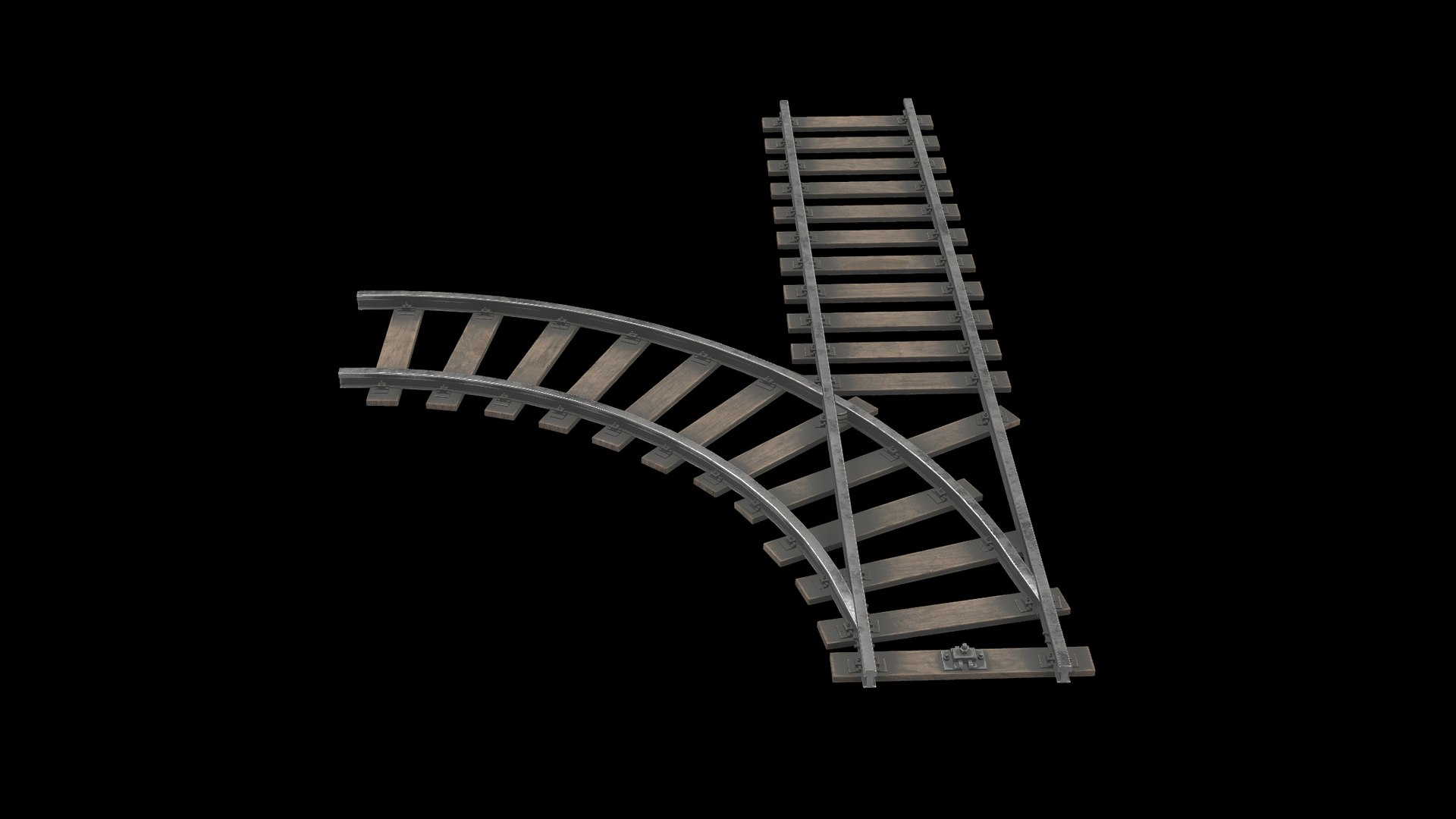 3D Mine Railroad Track 02 Model - TurboSquid 2298849