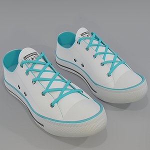 Conver All Stars Low White Blue 3D model
