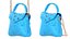 3D model Lovely Heart Embellished Handbag Blue