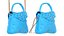 3D model Lovely Heart Embellished Handbag Blue